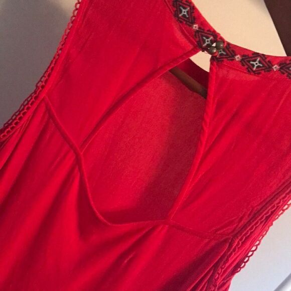 xhilaration Red Embroidered Open Back Dress - XL - Picture 7 of 8